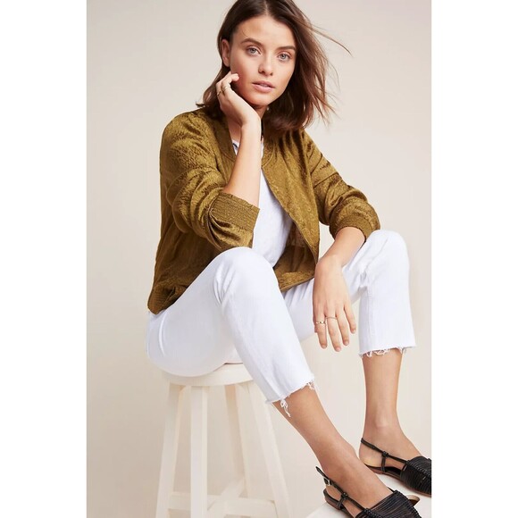 Maeve by Anthropologie Women's M Silky Bomber Jacket Modern Chic Trendy Layering - Picture 3 of 14